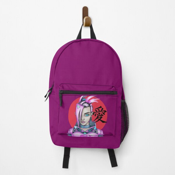 Item preview,  Cyberpunk Manga style woman with pink heart and inscription in Japanese "Love" designed and sold by Ksmith-Style.