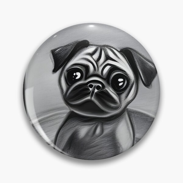 Item preview, Dog Bowls. Pug in a Bowl. Pencil Pug. Sketch Pug designed and sold by Doggymadness.