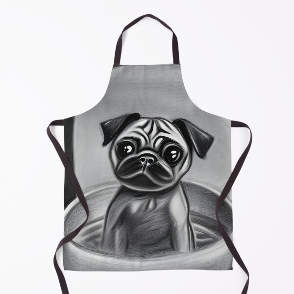 Item preview, Dog Bowls. Pug in a Bowl. Pencil Pug. Sketch Pug designed and sold by Doggymadness.