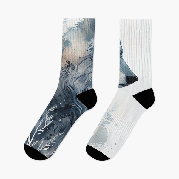 Item preview, Stunning Ornamental Watercolor Wolf in Winter designed and sold by Abili-Tees.