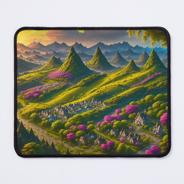 Item preview, A Vibrant, Sun-dappled Fairy Village Nestled in a Lush, Green Forest Ai Generated Art designed and sold by AiGens.