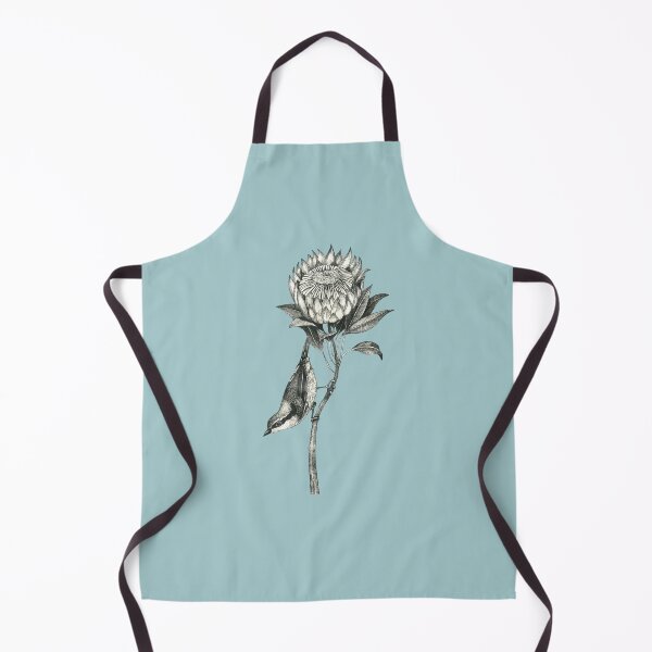 Item preview, bird on protea flower on blue background designed and sold by EllenLambrichts.