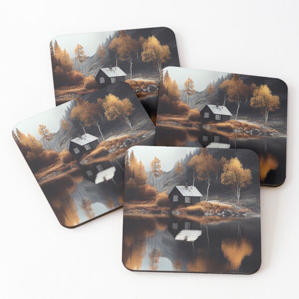 Item preview, Nordic Autumn Cottage Superb Minimalism Landscape Art  designed and sold by Abili-Tees.