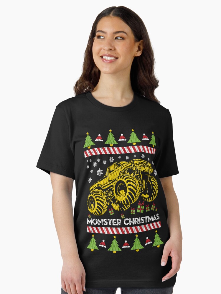 Monster Truck Ugly Christmas Sweater Gold
