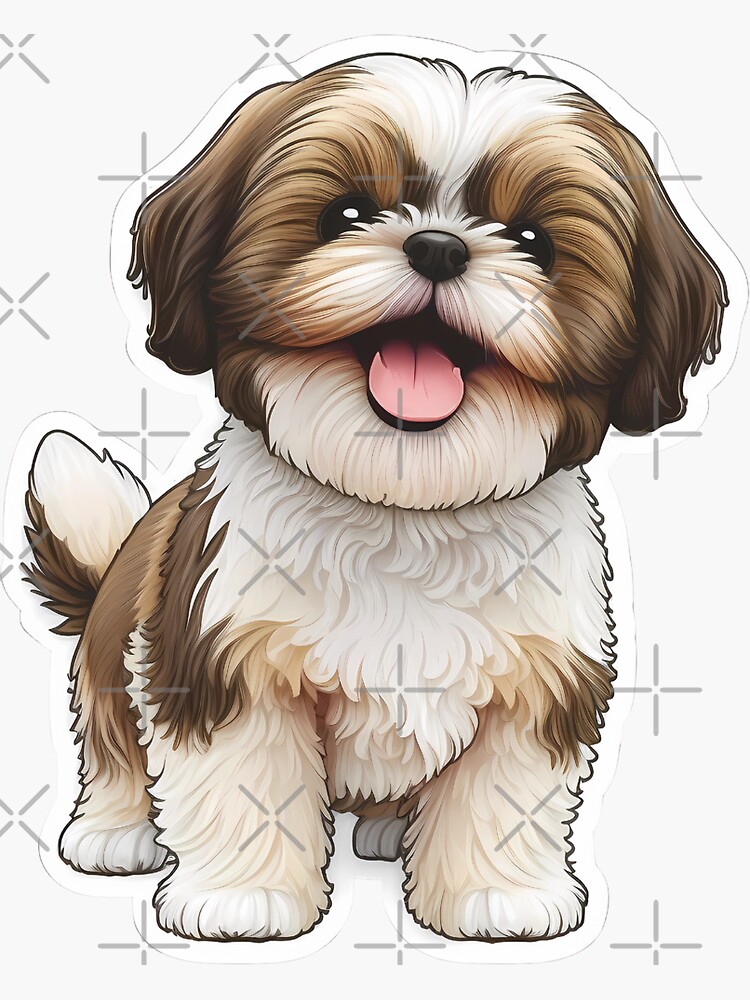 cute puppy ShihTzu dog sticker (™) Sticker