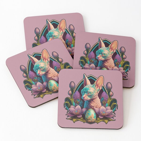 Item preview, Cute shpynx cat with easter eggs and flowers #2 designed and sold by Anastasias-Shop.