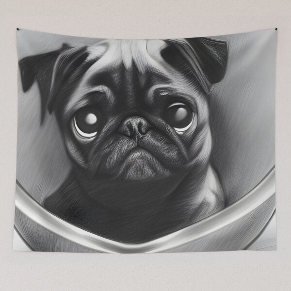 Item preview, Dog Bowls. Pug in a bowl. Cute Pug. Sketch Pug. designed and sold by Doggymadness.