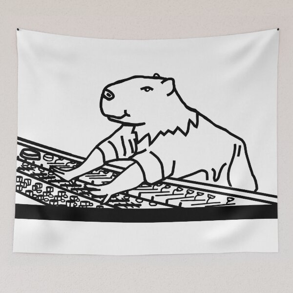Item preview, Capybara the Music Producer Capybara designed and sold by ellenhenry.