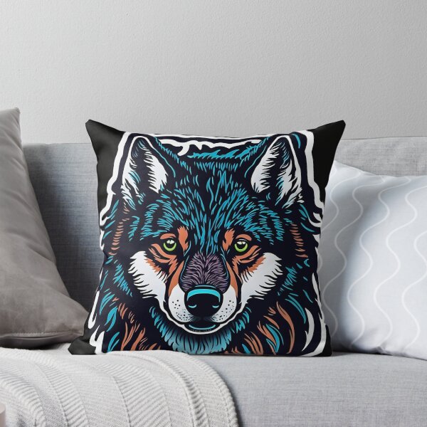 Item preview, A wolf with personality and colorful fur, with a slightly fierce appearance but actually has a desire for understanding in its heart. designed and sold by SurrealAnimals.