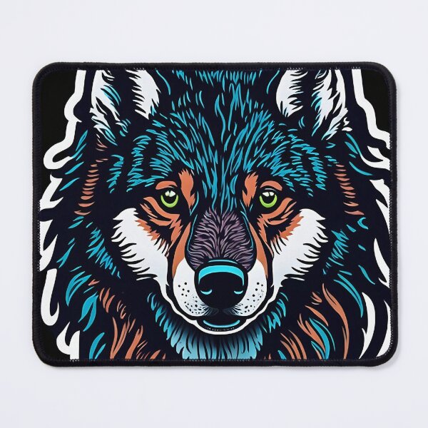 Item preview, A wolf with personality and colorful fur, with a slightly fierce appearance but actually has a desire for understanding in its heart. designed and sold by SurrealAnimals.