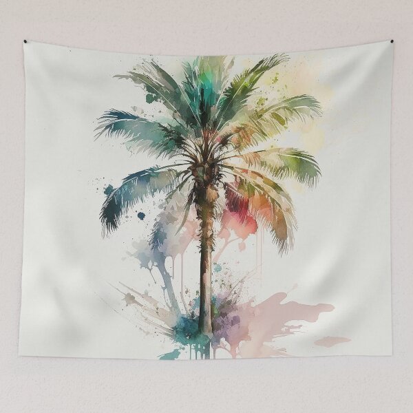 Aperçu de l'œuvre Palm Tree watercolor créée et vendue par shokA Design.