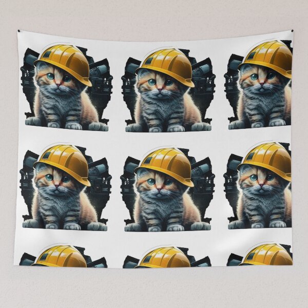 Item preview, catswithhardhats cute designed and sold by UK-DEVISER.