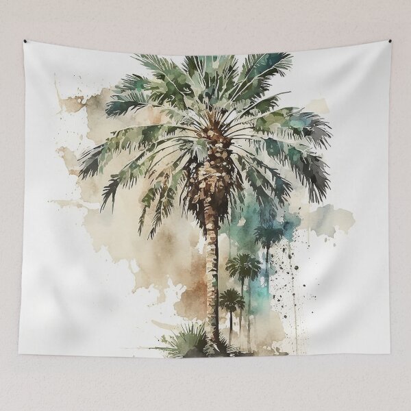 Aperçu de l'œuvre Palm Tree watercolor créée et vendue par shokA Design.