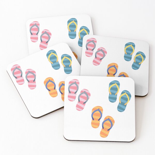 Item preview, Pink, Orange and Blue Flip Flops / Thongs designed and sold by KatsCanvas.