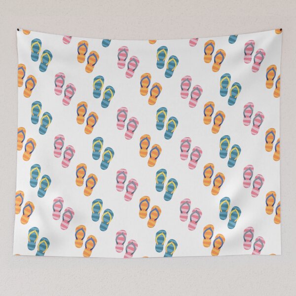 Item preview, Pink, Orange and Blue Flip Flops / Thongs designed and sold by KatsCanvas.