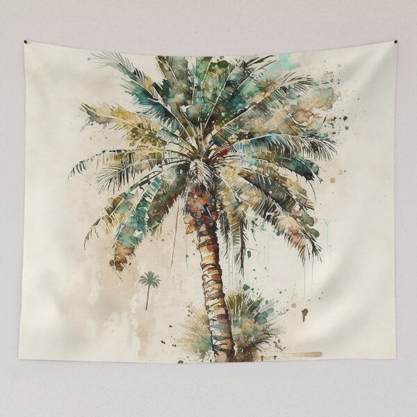 Aperçu de l'œuvre Palm Tree watercolor créée et vendue par shokA Design.