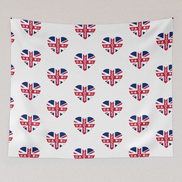Item preview, King Charles Coronation 2023 Distressed Union Jack the flora of the four nations of the United Kingdom designed and sold by selfesteeem.