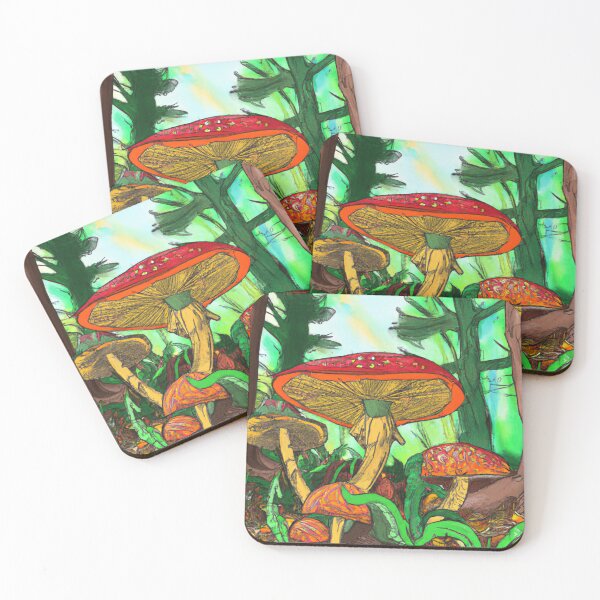 Item preview, Colorful mushrooms in a forest designed and sold by MarcelSchubert5.