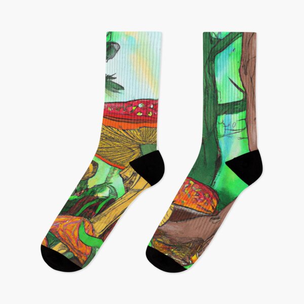 Item preview, Colorful mushrooms in a forest designed and sold by MarcelSchubert5.