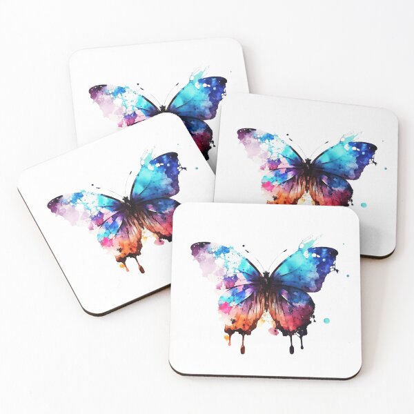Item preview, Watercolor Butterfly with colored splashes of paint on wings designed and sold by yopixart.