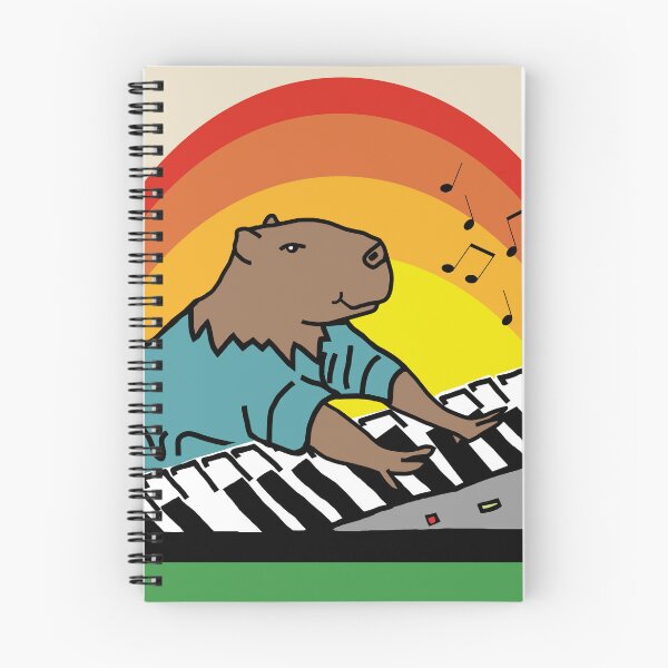 Item preview, Funny Capybara Makes Music Playing Keyboards designed and sold by ellenhenry.