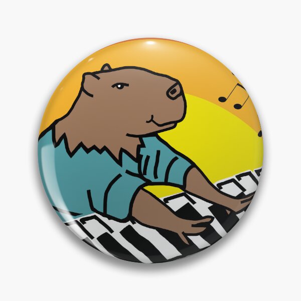 Item preview, Funny Capybara Makes Music Playing Keyboards designed and sold by ellenhenry.