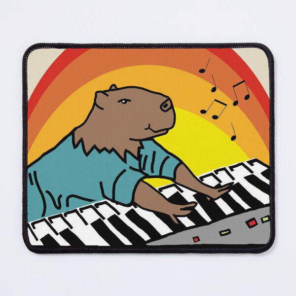 Item preview, Funny Capybara Makes Music Playing Keyboards designed and sold by ellenhenry.