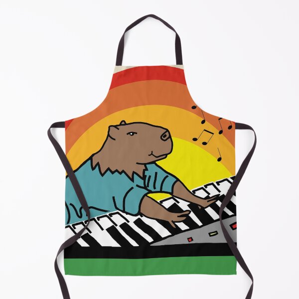 Item preview, Funny Capybara Makes Music Playing Keyboards designed and sold by ellenhenry.