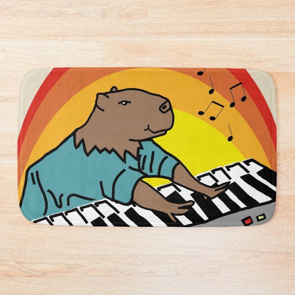 Item preview, Funny Capybara Makes Music Playing Keyboards designed and sold by ellenhenry.