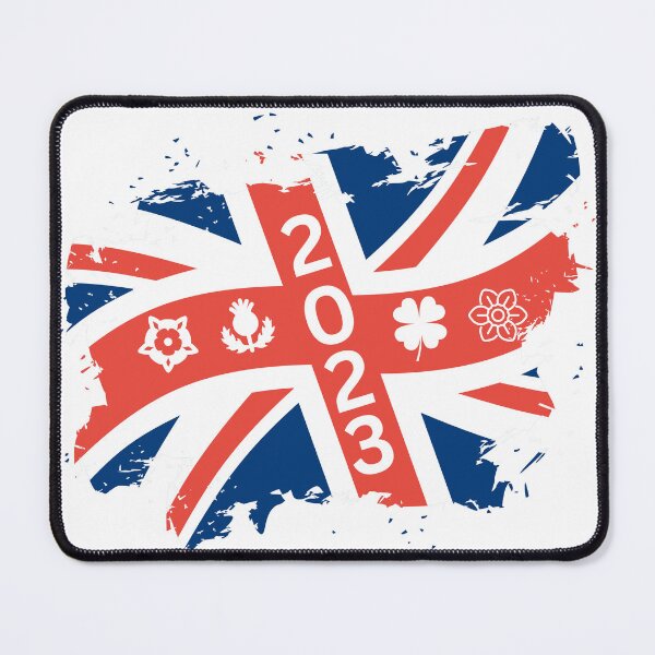 Item preview, King Charles Coronation 2023 Distressed Union Jack the flora of the four nations of the United Kingdom designed and sold by selfesteeem.