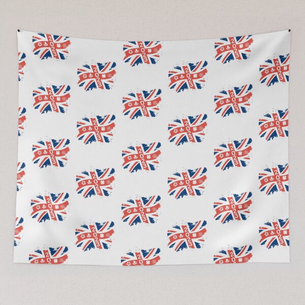 Item preview, King Charles Coronation 2023 Distressed Union Jack the flora of the four nations of the United Kingdom designed and sold by selfesteeem.