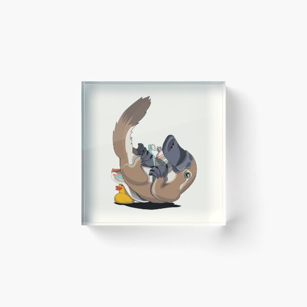 Item preview, Platypus Cleaning teeth, funny animal bathroom art designed and sold by Wyattdesign.