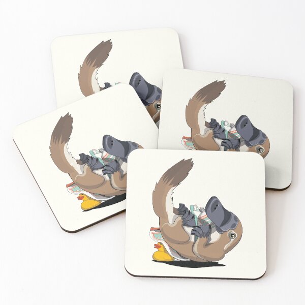 Item preview, Platypus Cleaning teeth, funny animal bathroom art designed and sold by Wyattdesign.