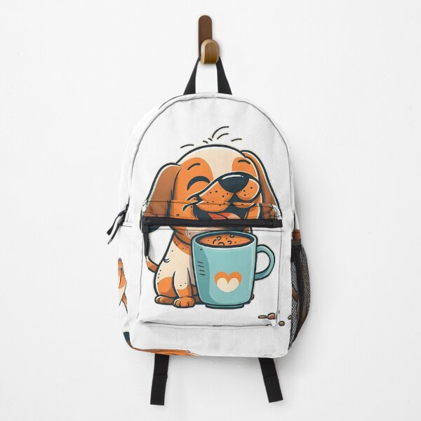 Item preview, Cute puppy  coffee addict happy dog art designed and sold by Keni-shop.