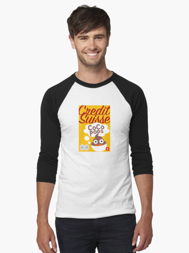 Thumbnail 1 of 3, Baseball ¾ Sleeve T-Shirt, Credit Suisse CoCo Pops designed and sold by FTAlphaville.