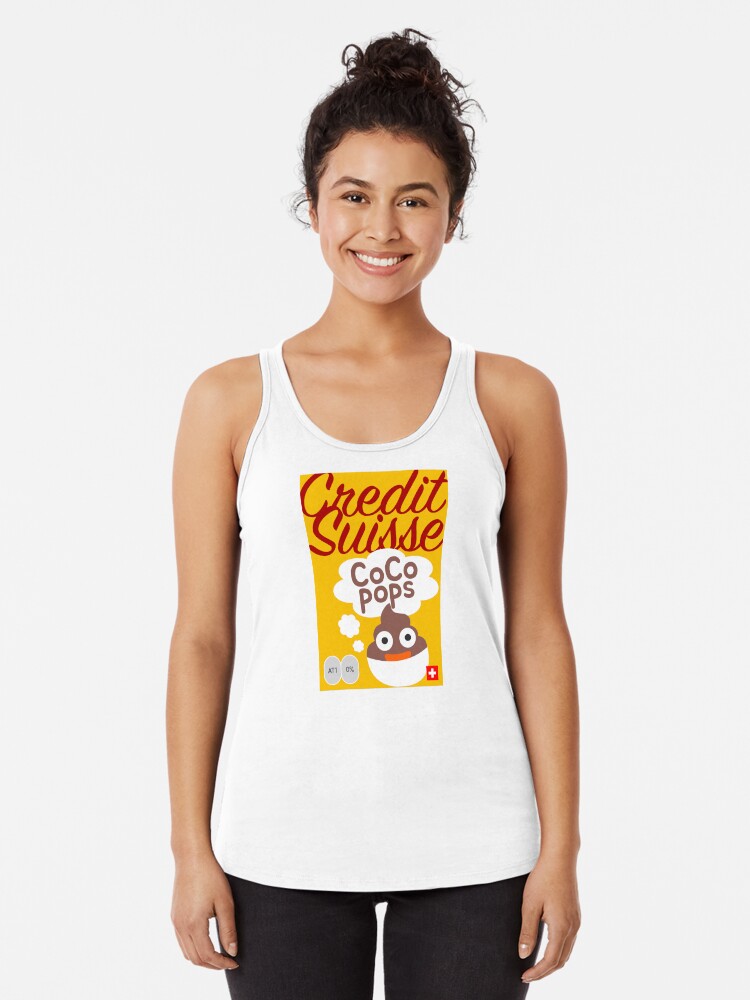 Thumbnail 1 of 3, Racerback Tank Top, Credit Suisse CoCo Pops designed and sold by FTAlphaville.