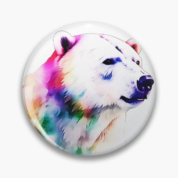 Item preview, Watercolor Polar Bear with colored splashes of paint designed and sold by yopixart.