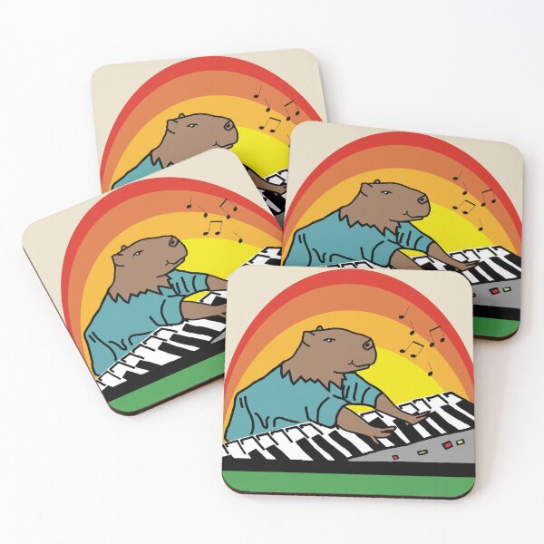 Item preview, Funny Capybara Makes Music Playing Keyboards designed and sold by ellenhenry.