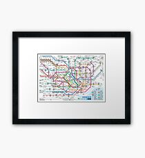 Tokyo Subway Route Map Framed Print