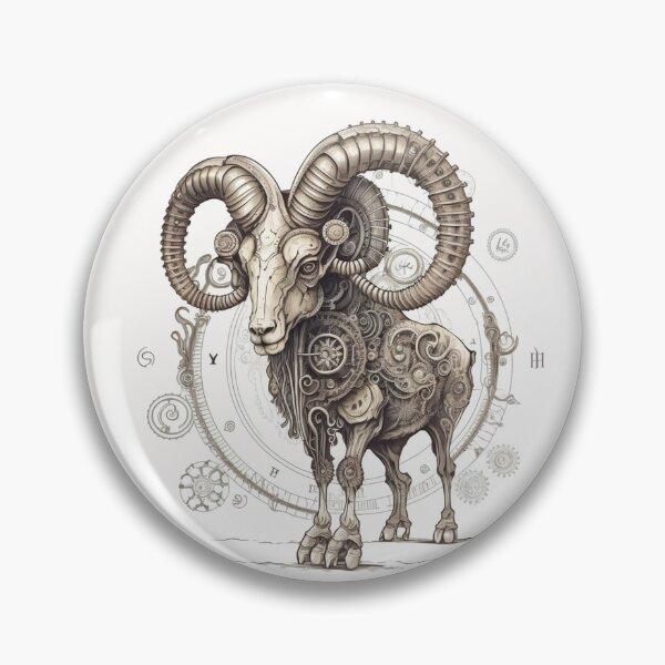 Item preview, Steampunk Astrology (Aries) #3 - Sticker and T-Shirt Design designed and sold by MindAsylum.