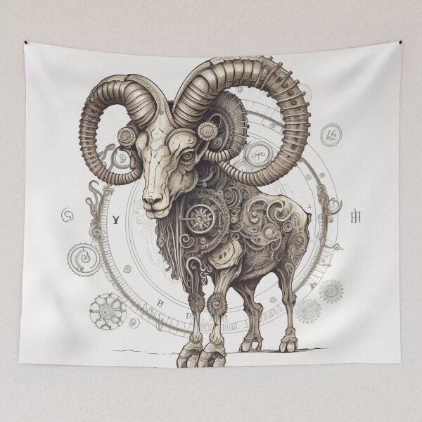 Item preview, Steampunk Astrology (Aries) #3 - Sticker and T-Shirt Design designed and sold by MindAsylum.