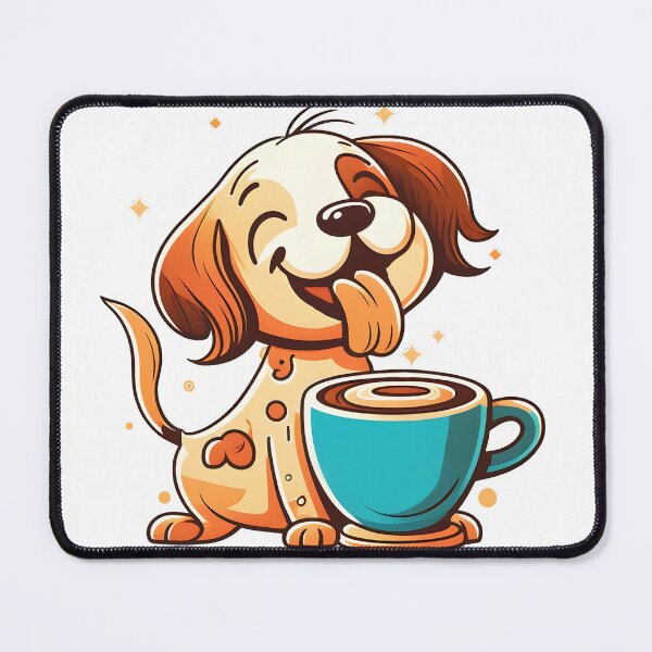 Item preview, Cute puppy coffee addict happy dog art designed and sold by Keni-shop.
