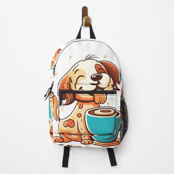 Item preview, Cute puppy coffee addict happy dog art designed and sold by Keni-shop.
