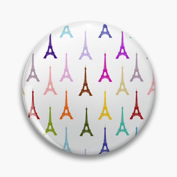 Item preview, Rainbow Eiffel Tower Pattern - Colorful Paris on White designed and sold by inspirationzgal.