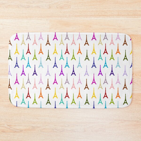 Item preview, Rainbow Eiffel Tower Pattern - Colorful Paris on White designed and sold by inspirationzgal.