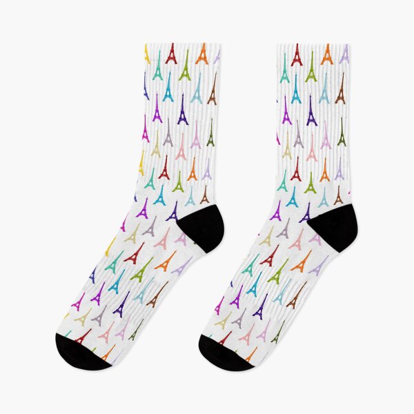 Item preview, Rainbow Eiffel Tower Pattern - Colorful Paris on White designed and sold by inspirationzgal.