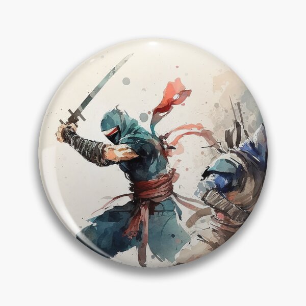 Item preview, ninja fight watercolor designed and sold by shokA Design.