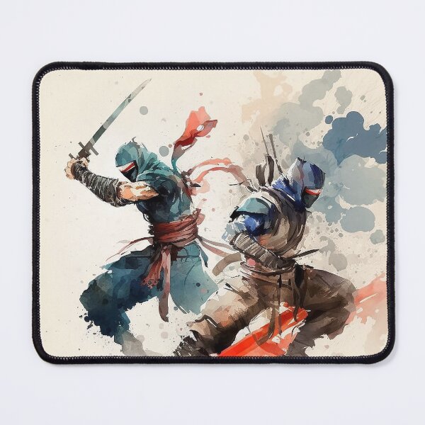 Item preview, ninja fight watercolor designed and sold by shokA Design.