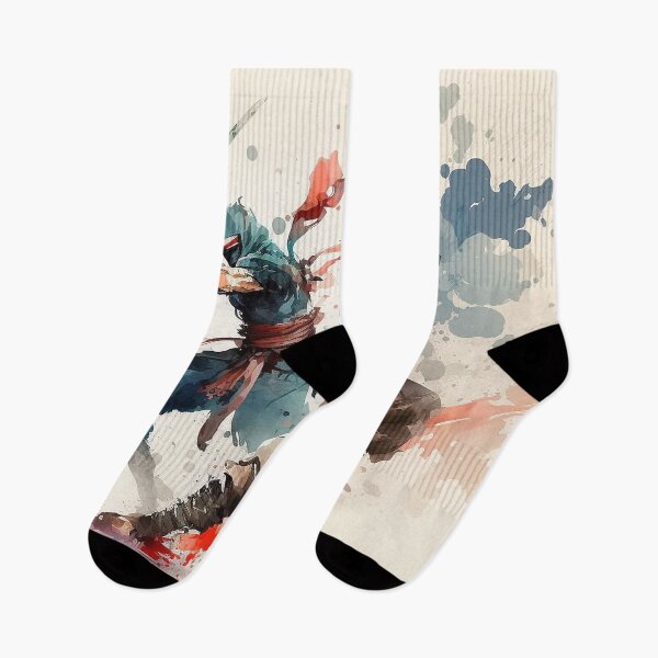 Item preview, ninja fight watercolor designed and sold by shokA Design.
