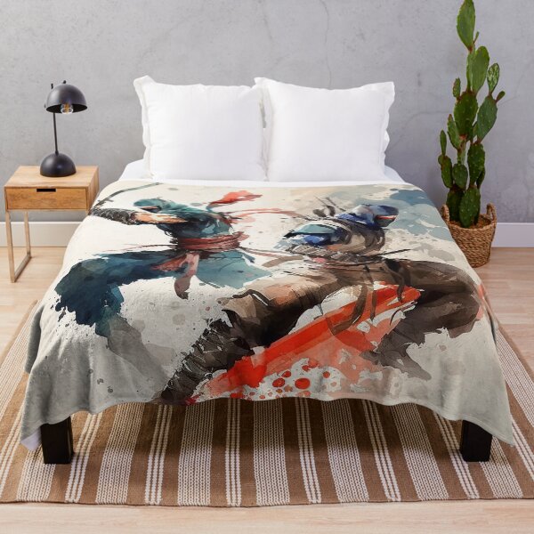 Aperçu de l'œuvre ninja fight watercolor créée et vendue par shokA Design.